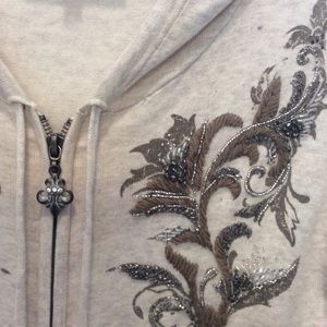 Miss Me beaded full zip sweater
